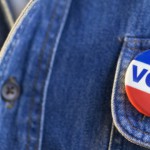 Closeup of "Vote" Pin --- Image by